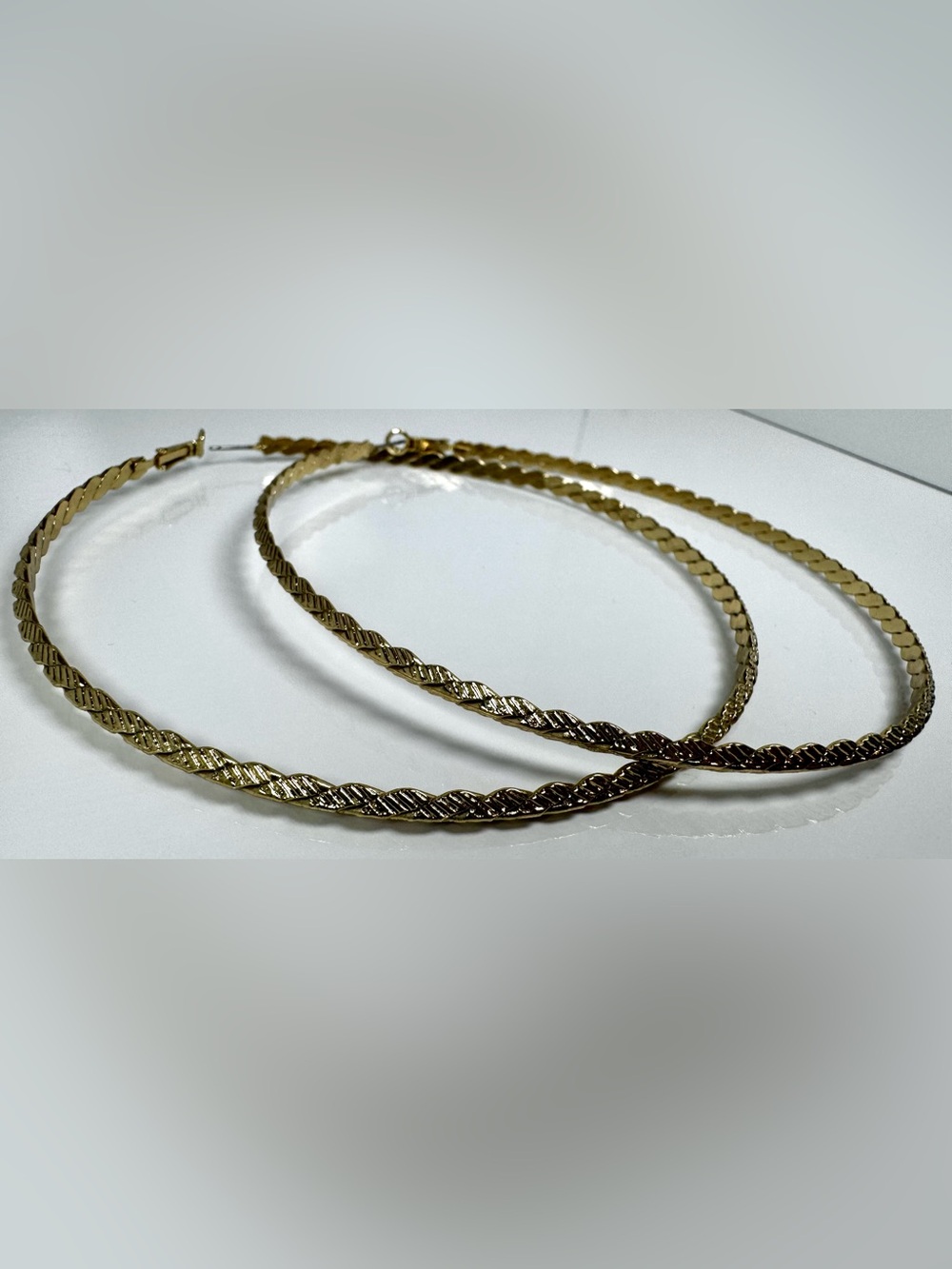 Oversized Gold-tone Twisted Hoop Earrings #1749